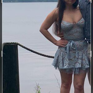 V. Chapman The Candice Mini Dress in Cashmere Blue Size 6